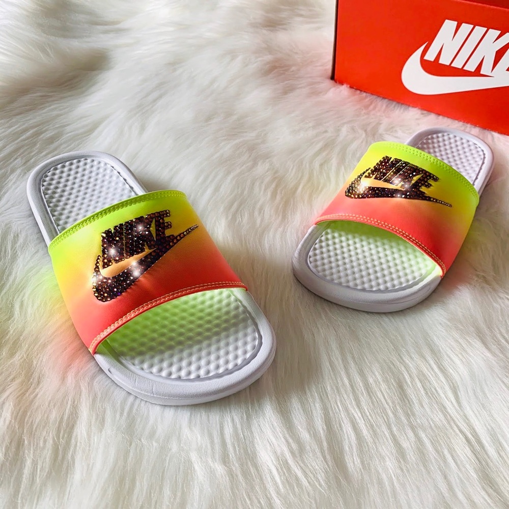 Swarovski Nike Benassi Slide Sandal Hyper Volt